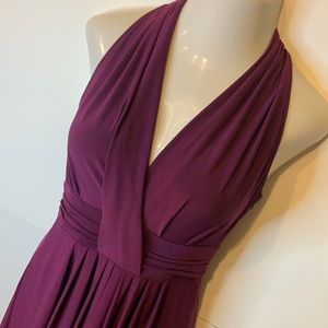 TAHARI plum a line dress v neck - medium dressy cocktail evening